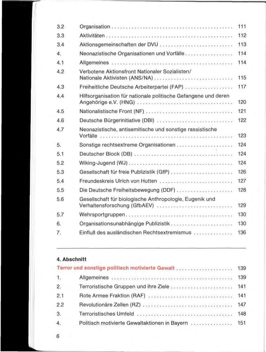 Seite 6 des Verfassungsschutzbericht 1985 Bayern