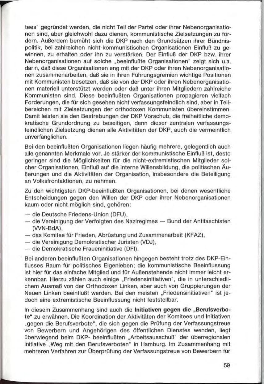 Seite 59 des Verfassungsschutzbericht 1985 Bayern