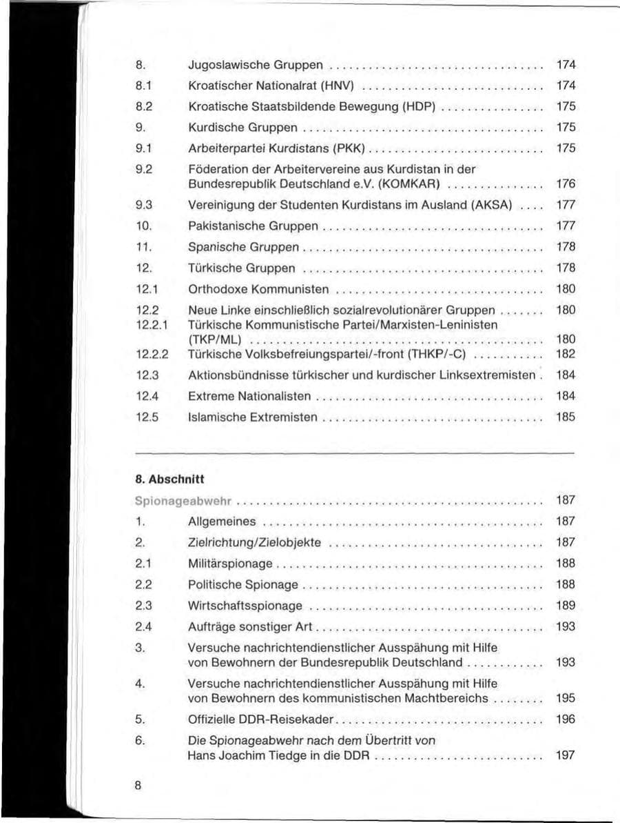 Seite 8 des Verfassungsschutzbericht 1985 Bayern