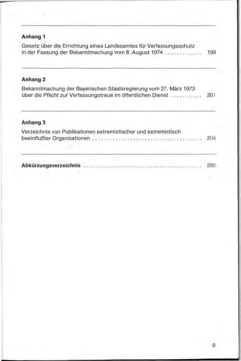 Seite 9 des Verfassungsschutzbericht 1985 Bayern