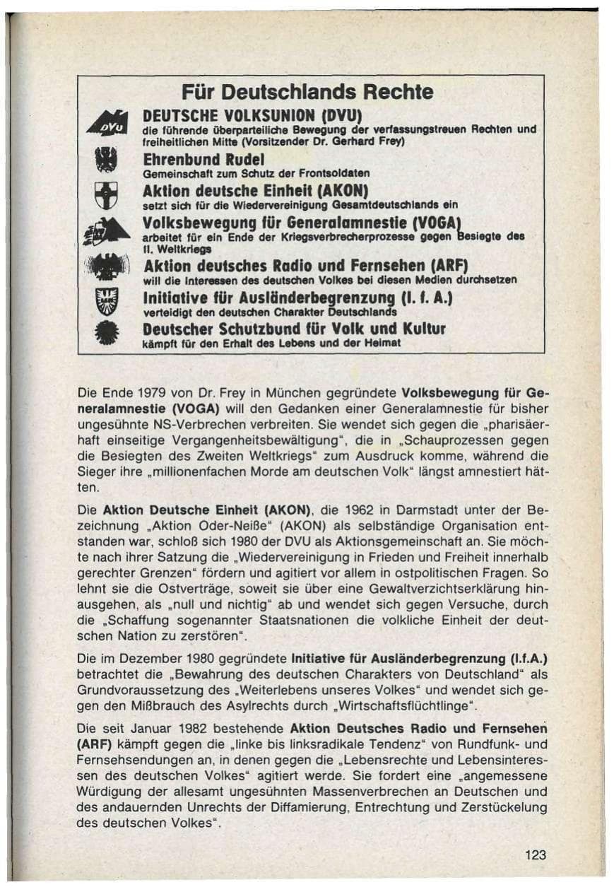 Seite 123 des Verfassungsschutzbericht 1986 Bayern