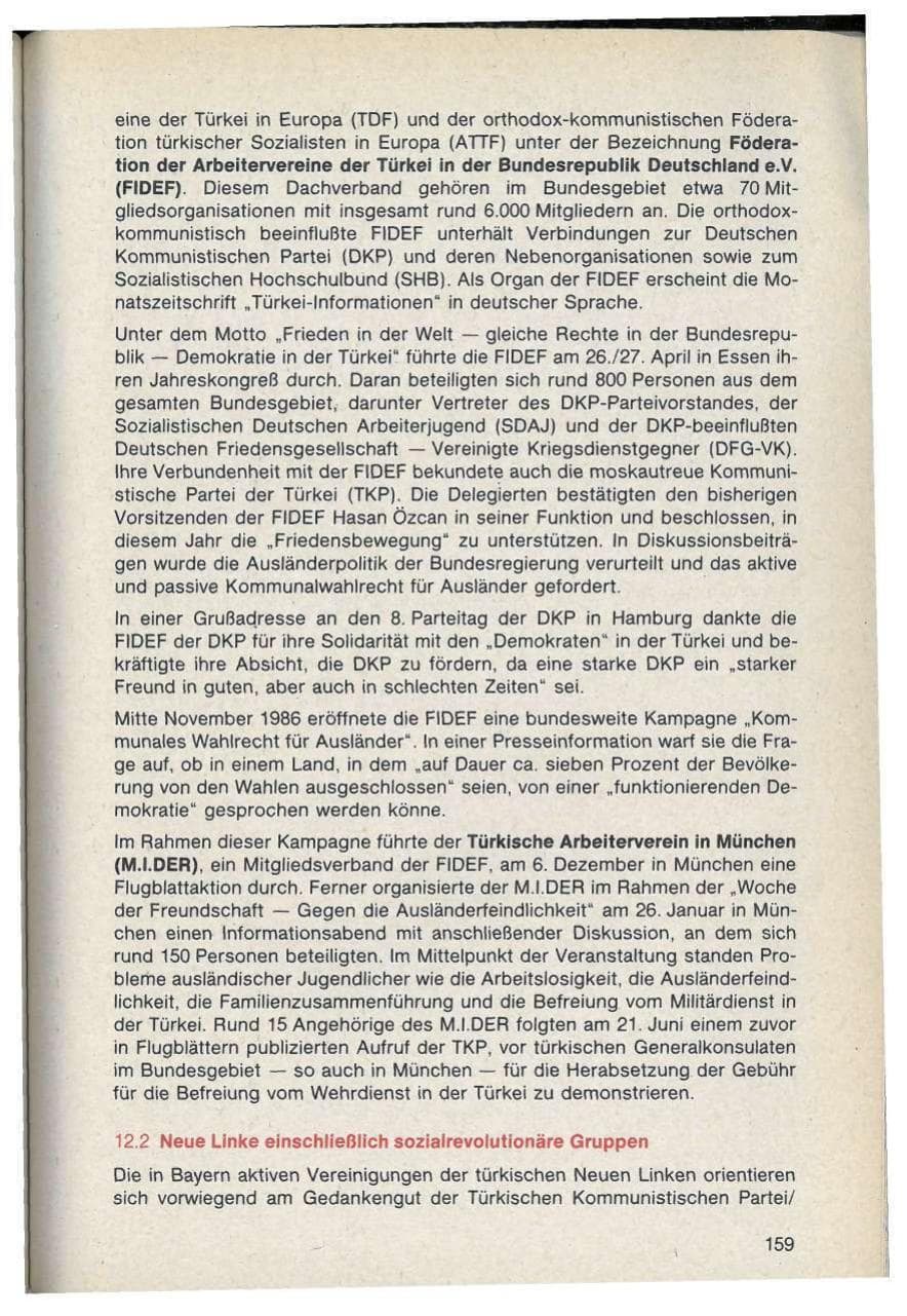 Seite 159 des Verfassungsschutzbericht 1986 Bayern