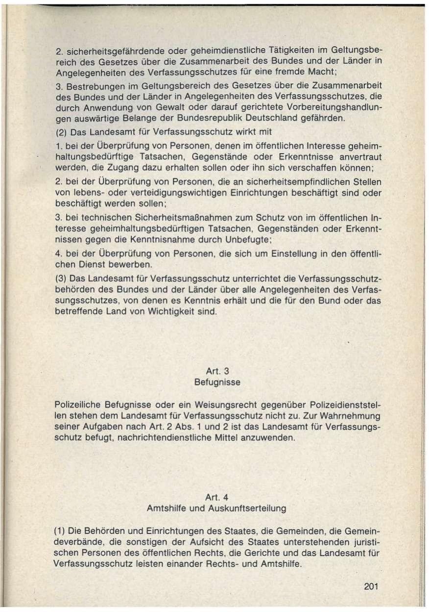 Seite 201 des Verfassungsschutzbericht 1986 Bayern