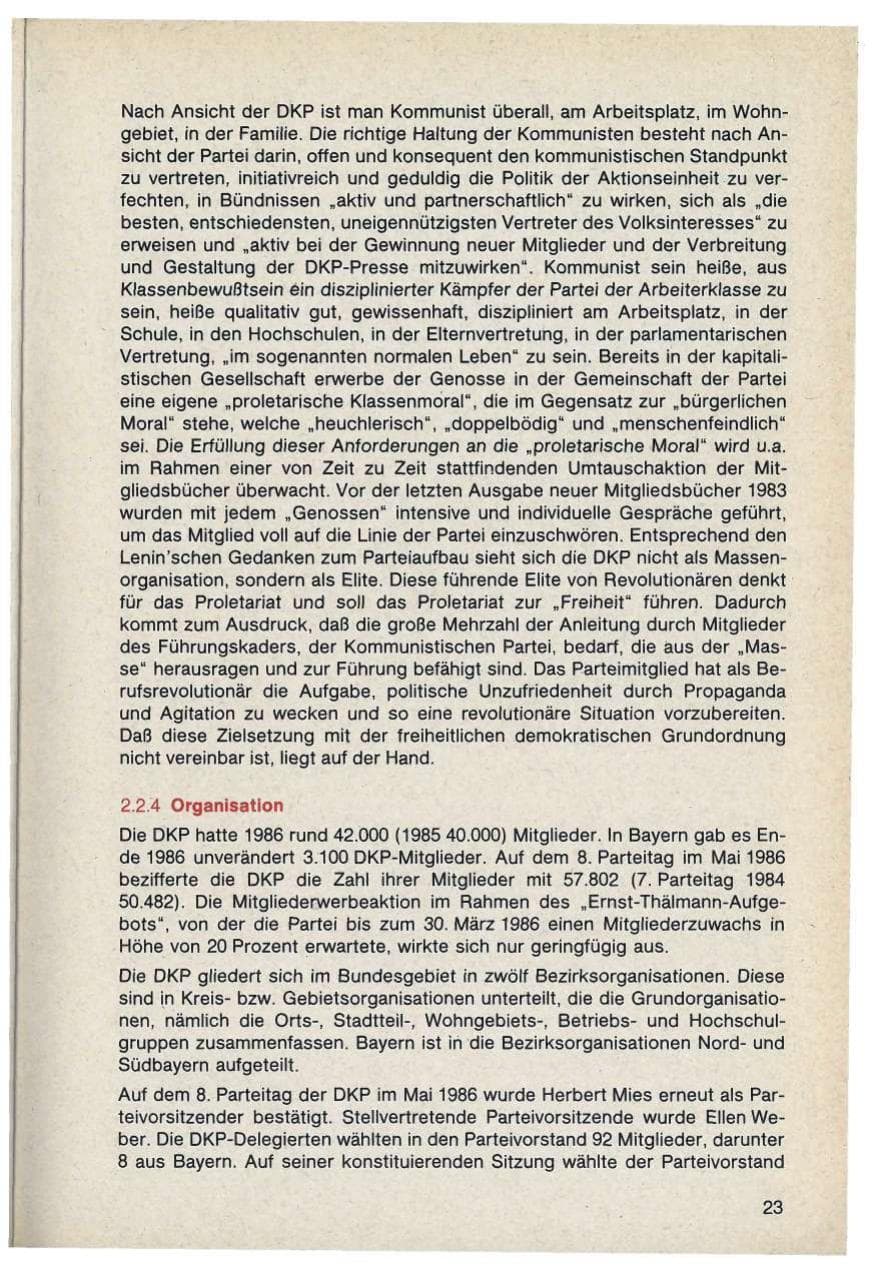Seite 23 des Verfassungsschutzbericht 1986 Bayern
