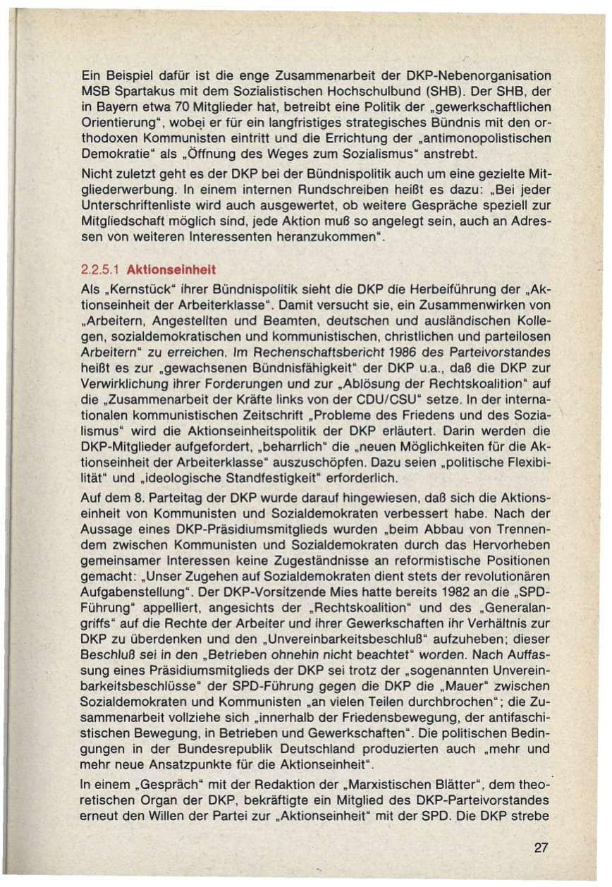 Seite 27 des Verfassungsschutzbericht 1986 Bayern