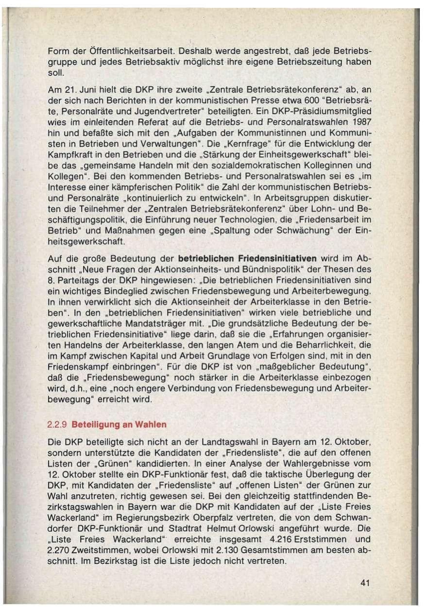 Seite 41 des Verfassungsschutzbericht 1986 Bayern