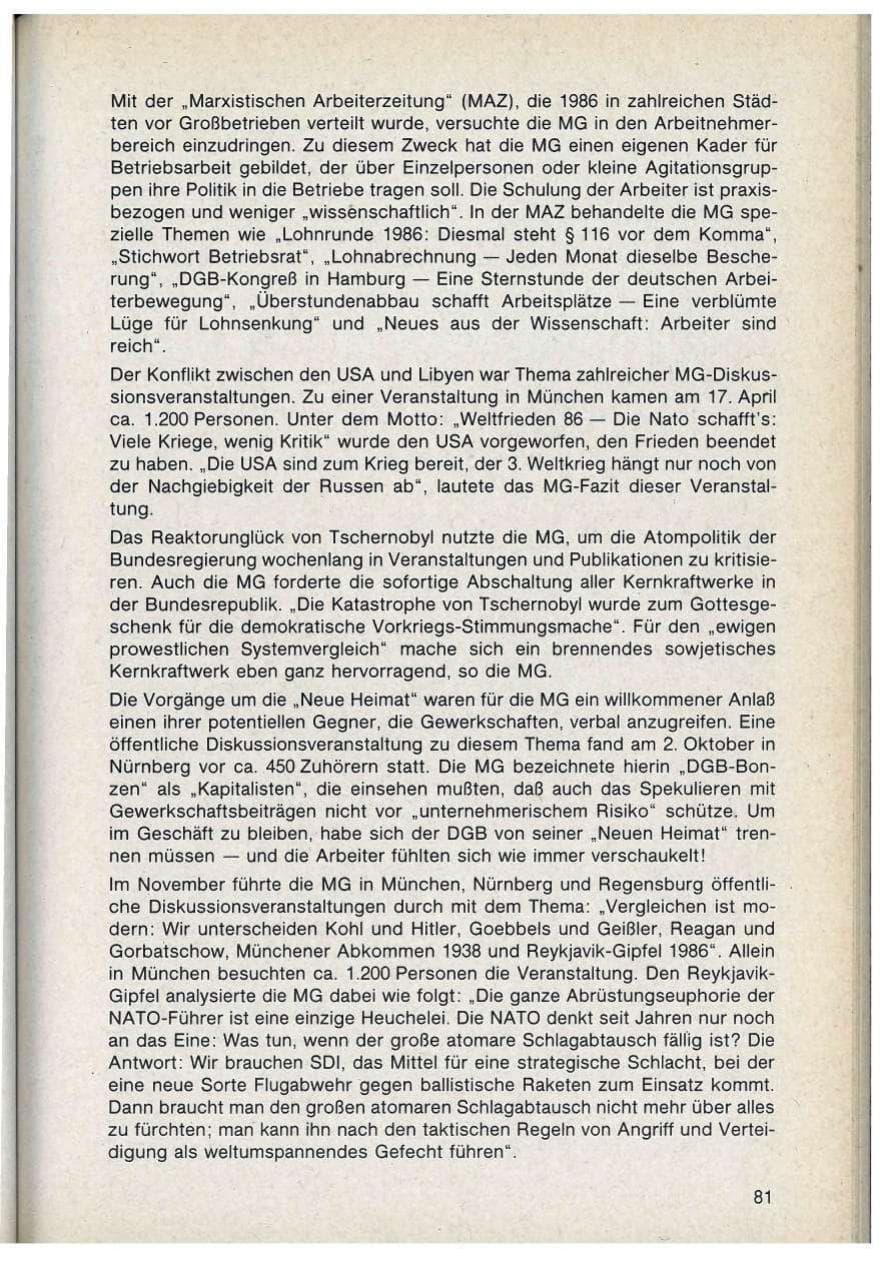 Seite 81 des Verfassungsschutzbericht 1986 Bayern