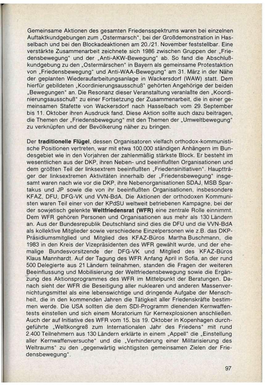 Seite 97 des Verfassungsschutzbericht 1986 Bayern