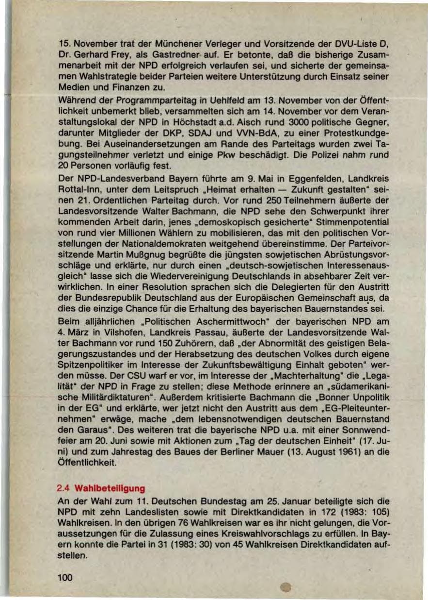 Seite 102 des Verfassungsschutzbericht 1987 Bayern