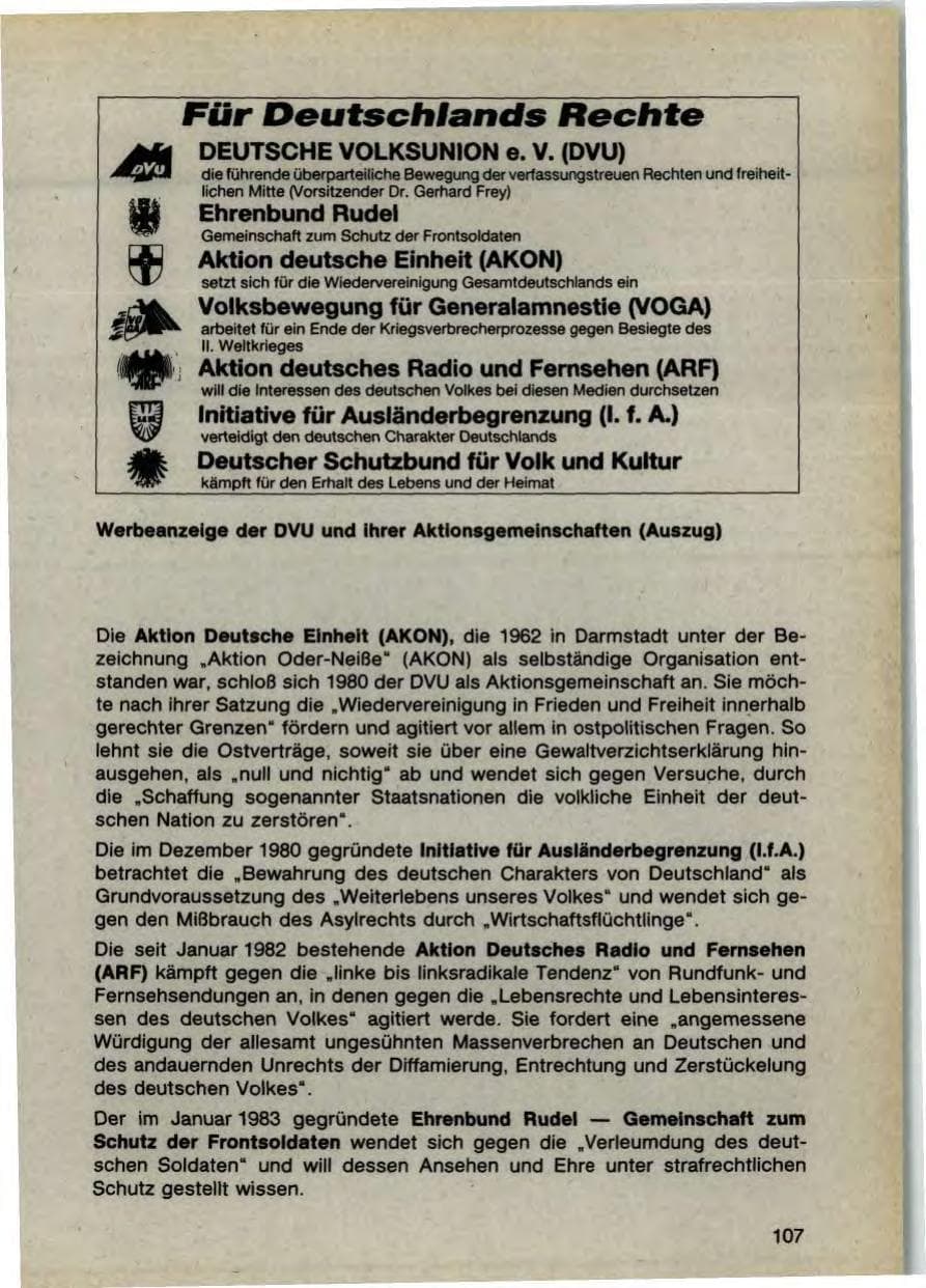 Seite 109 des Verfassungsschutzbericht 1987 Bayern