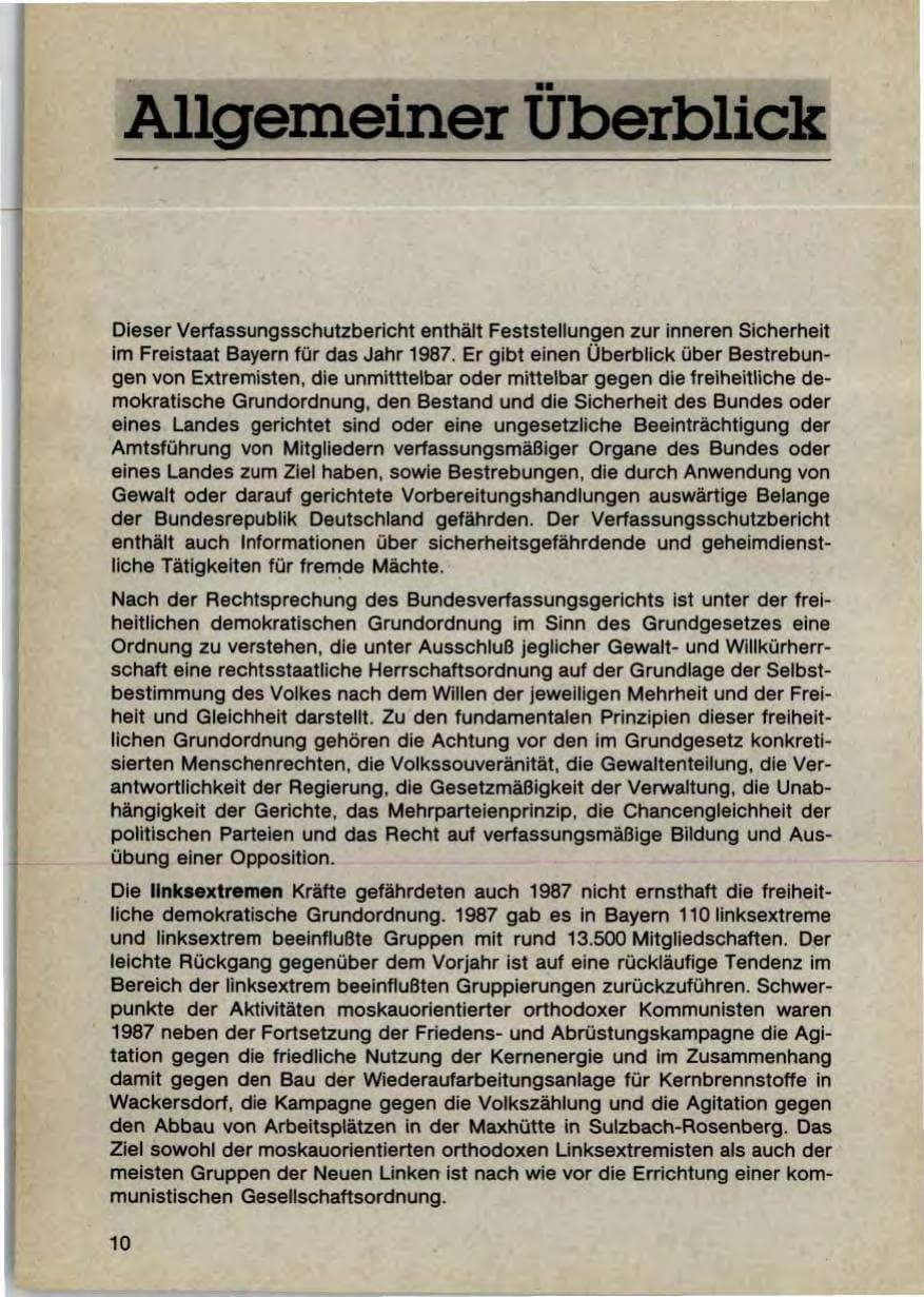 Seite 12 des Verfassungsschutzbericht 1987 Bayern