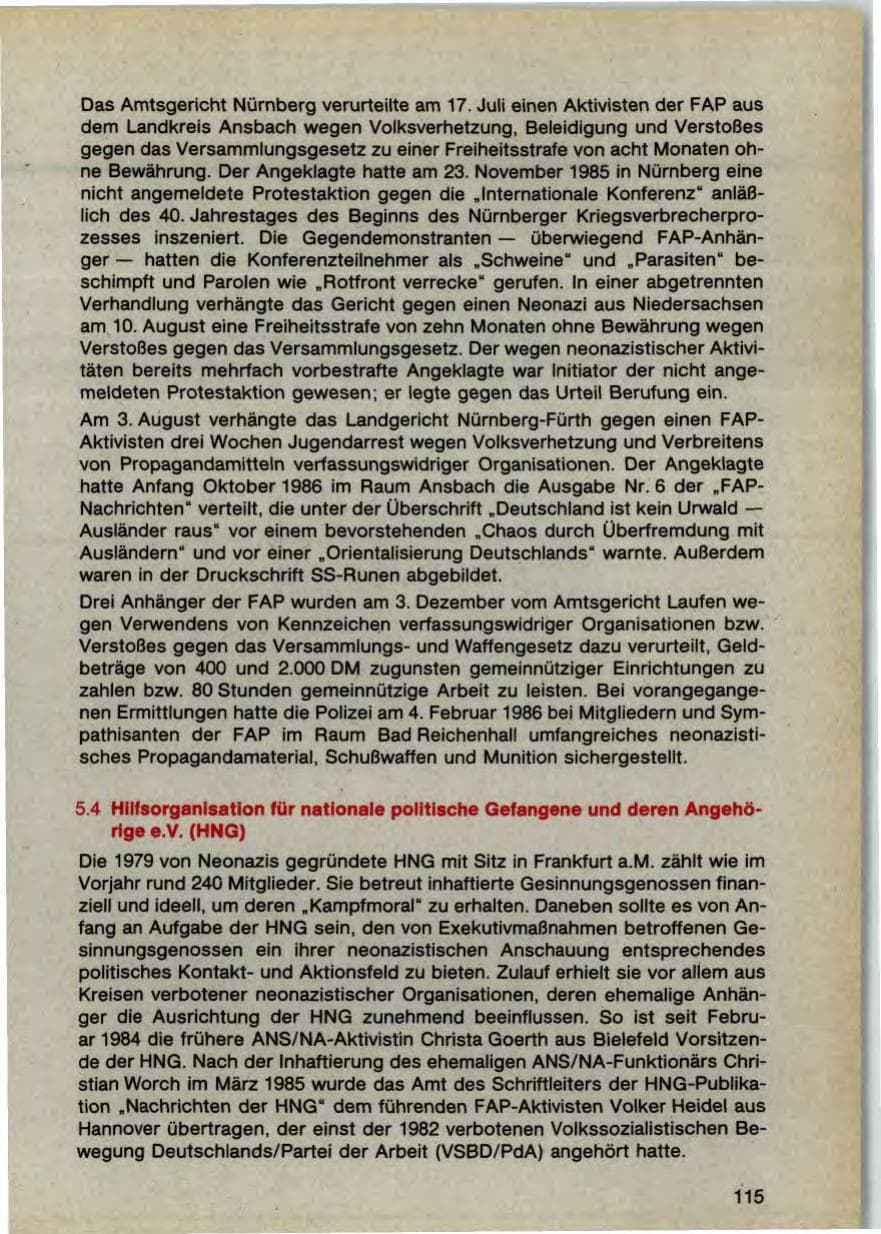 Seite 117 des Verfassungsschutzbericht 1987 Bayern