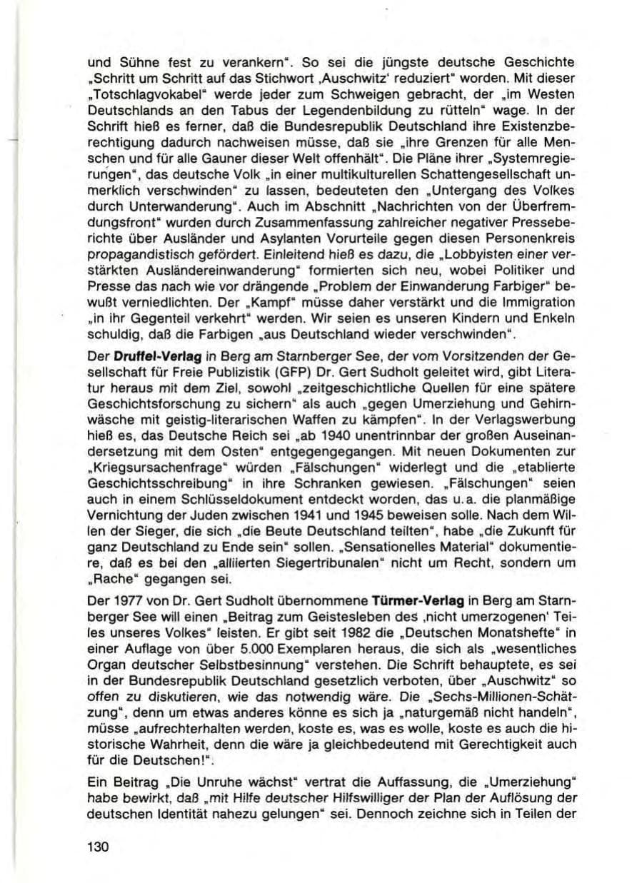 Seite 132 des Verfassungsschutzbericht 1987 Bayern