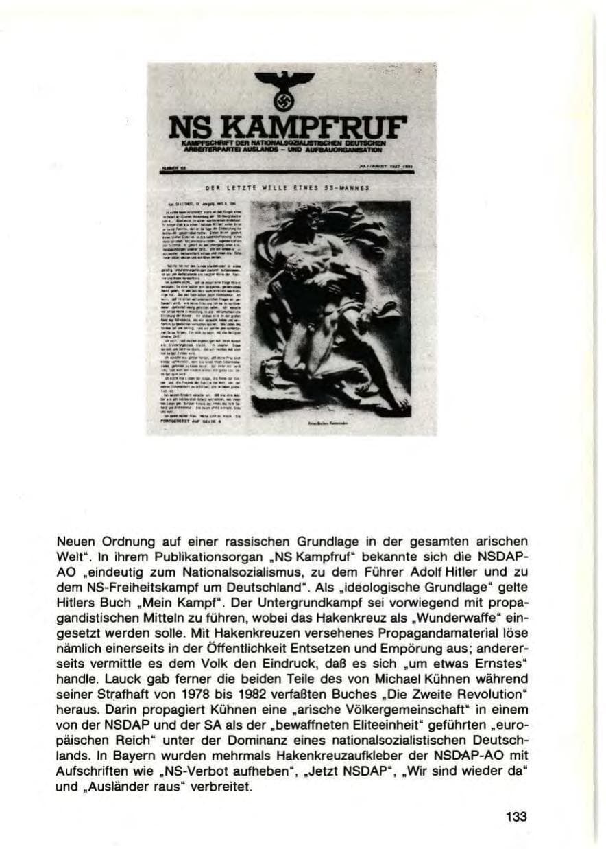 Seite 135 des Verfassungsschutzbericht 1987 Bayern