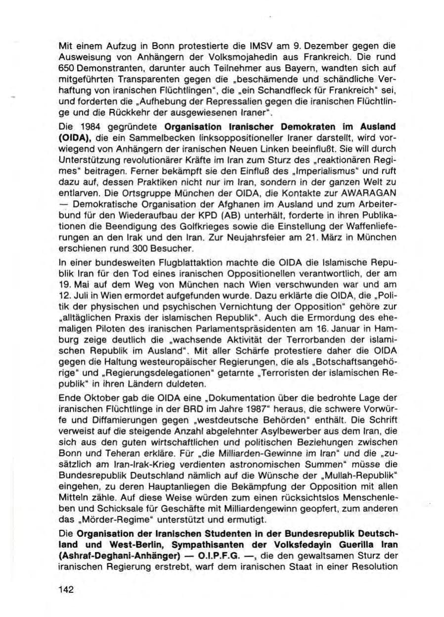 Seite 144 des Verfassungsschutzbericht 1987 Bayern