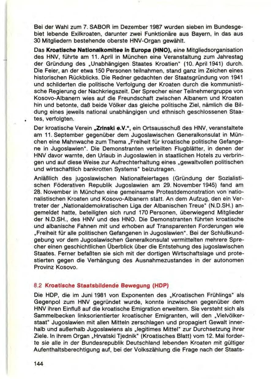 Seite 146 des Verfassungsschutzbericht 1987 Bayern