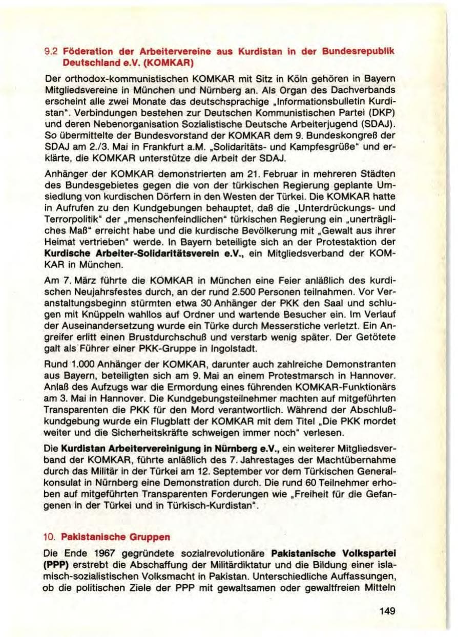 Seite 151 des Verfassungsschutzbericht 1987 Bayern