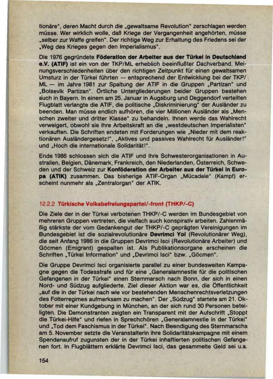 Seite 156 des Verfassungsschutzbericht 1987 Bayern