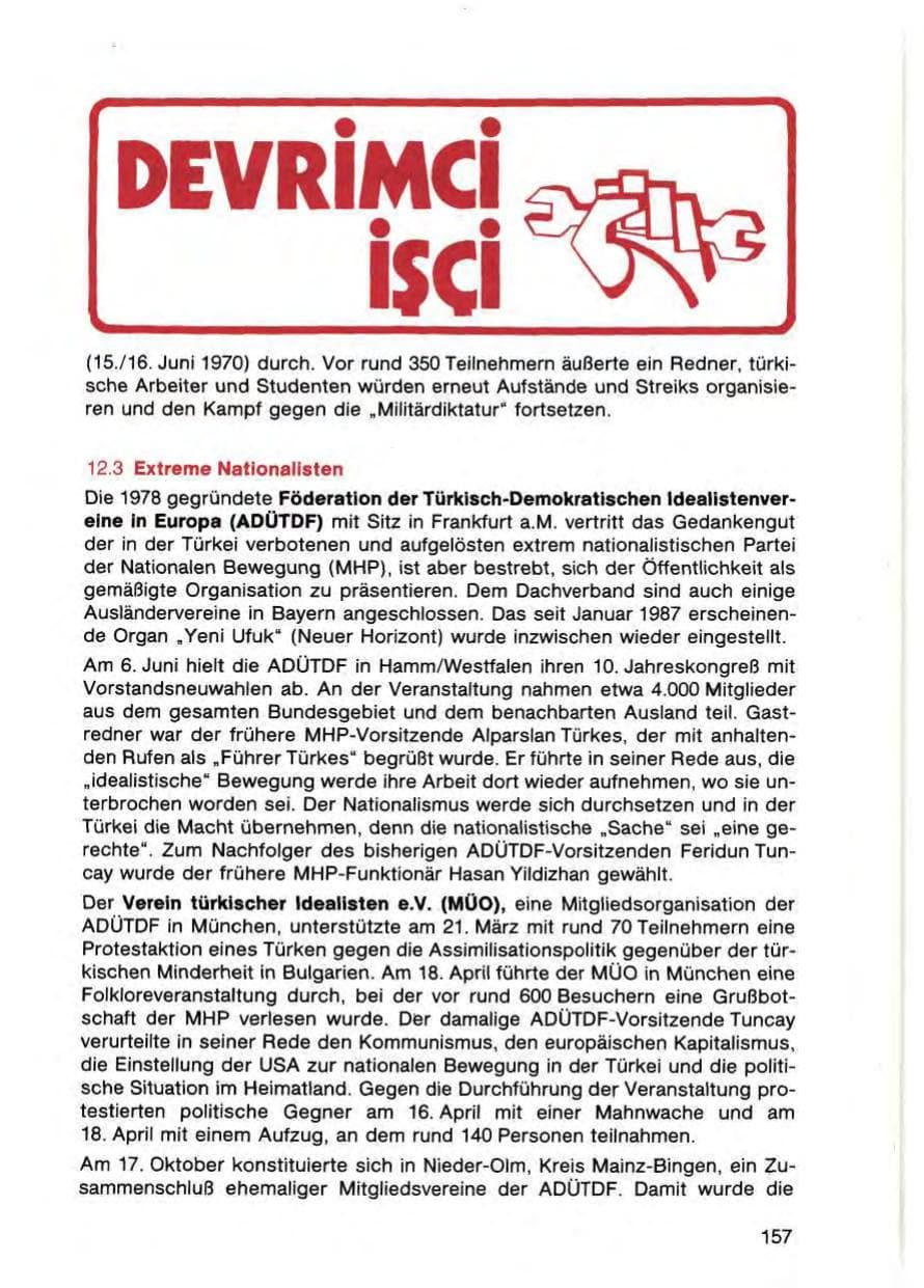 Seite 159 des Verfassungsschutzbericht 1987 Bayern