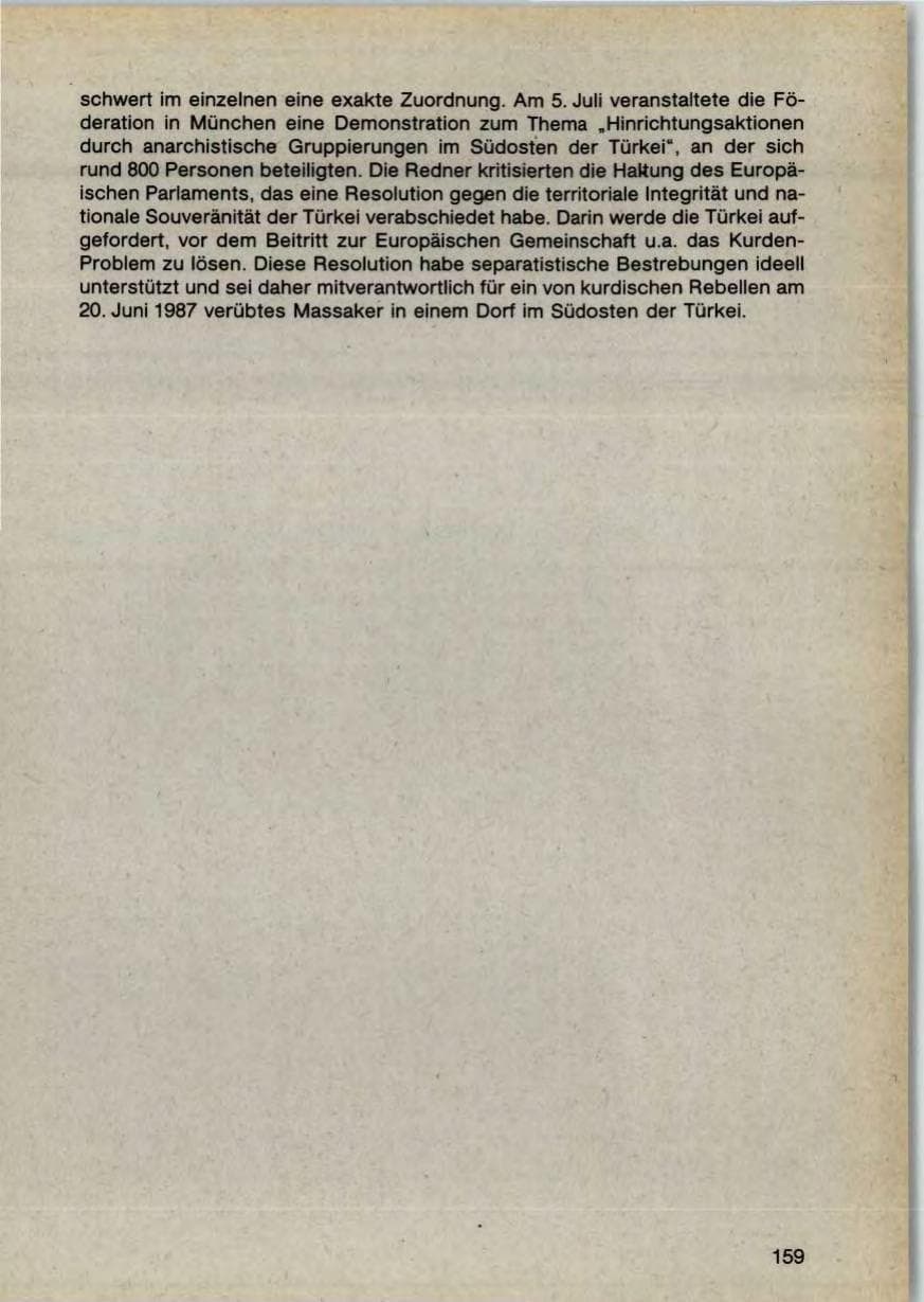 Seite 161 des Verfassungsschutzbericht 1987 Bayern