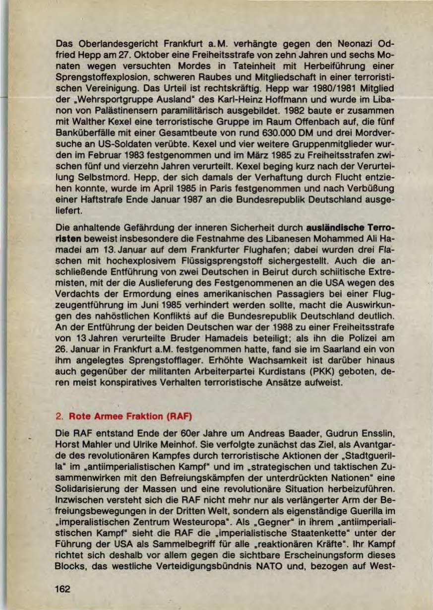 Seite 164 des Verfassungsschutzbericht 1987 Bayern