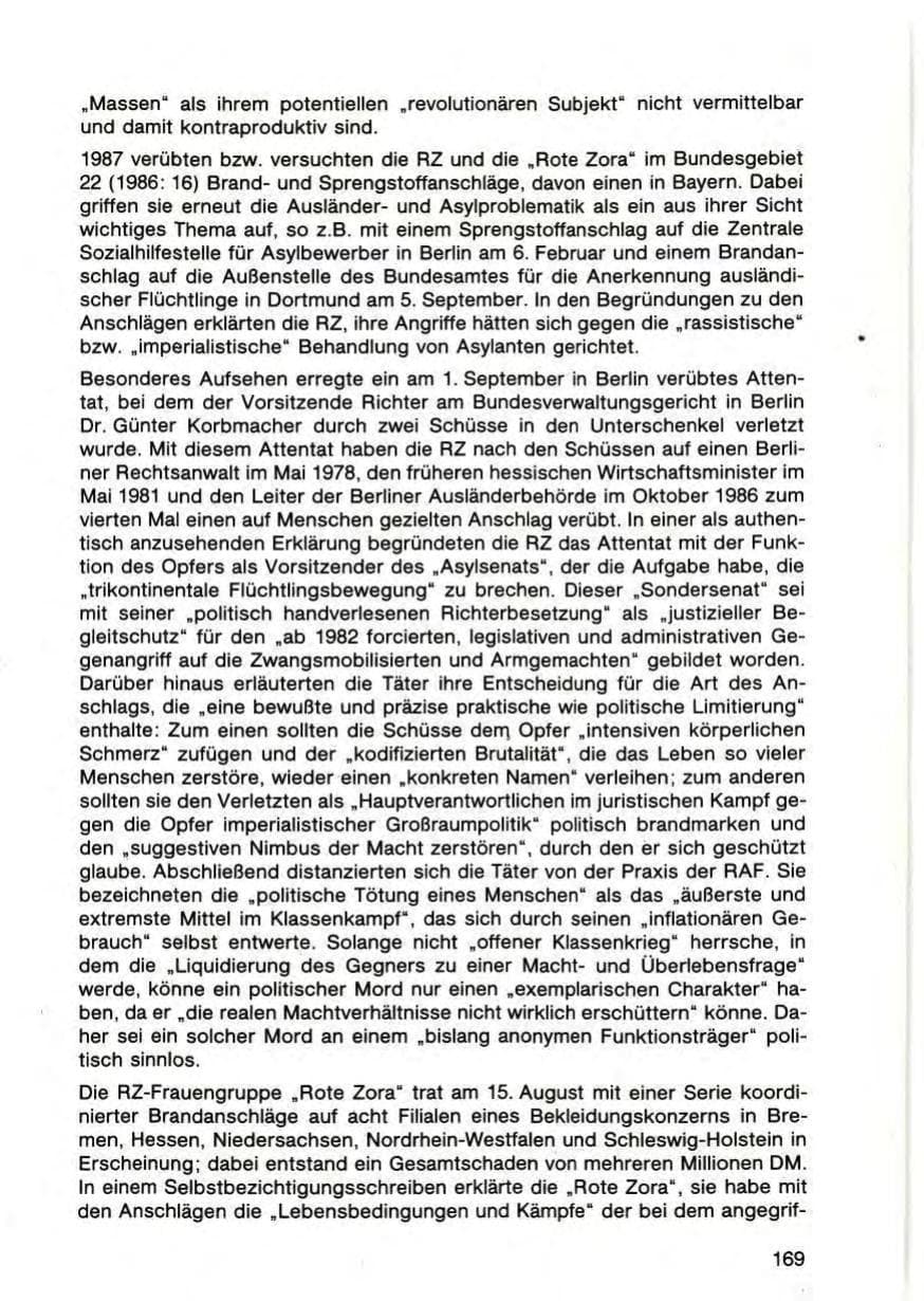 Seite 171 des Verfassungsschutzbericht 1987 Bayern