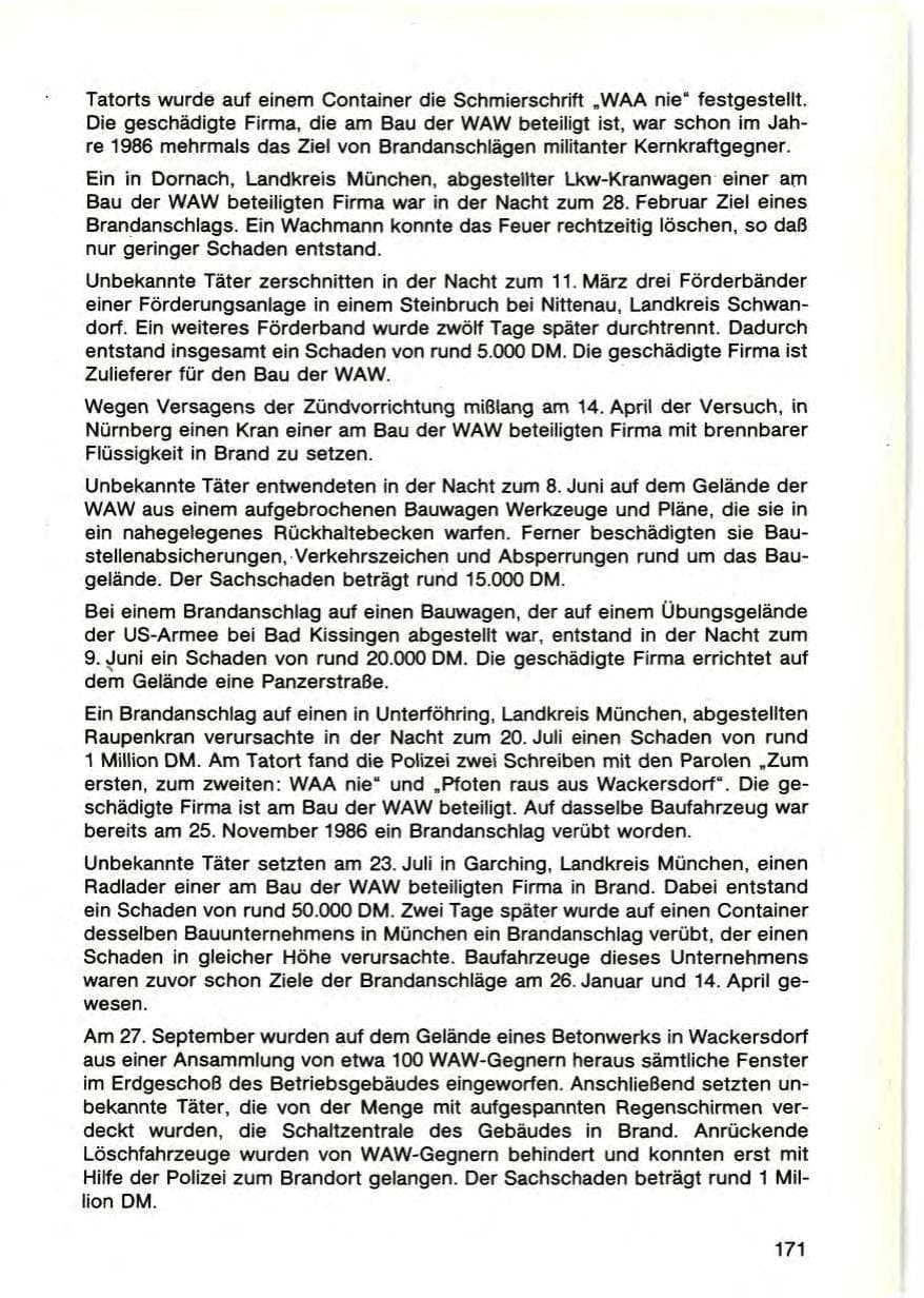 Seite 173 des Verfassungsschutzbericht 1987 Bayern