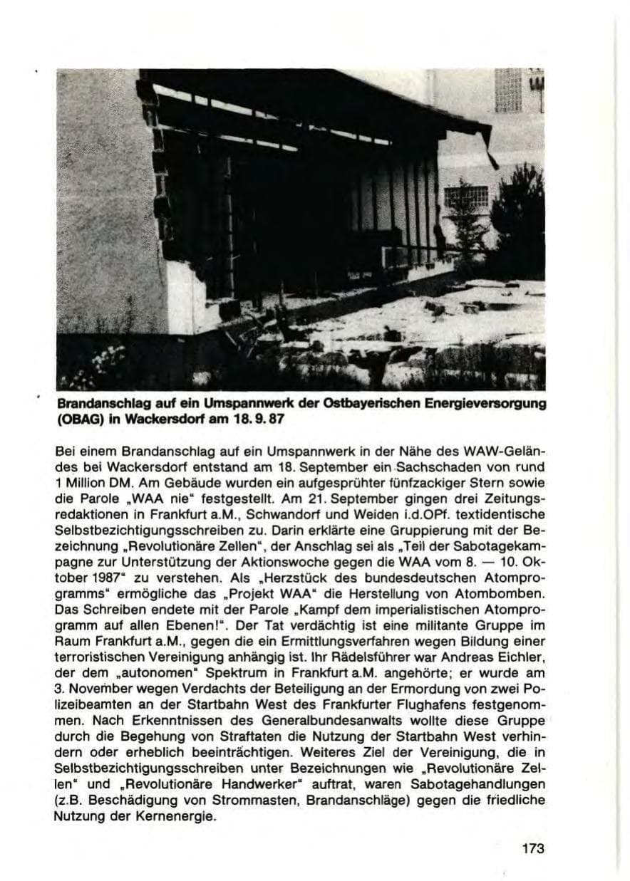 Seite 175 des Verfassungsschutzbericht 1987 Bayern