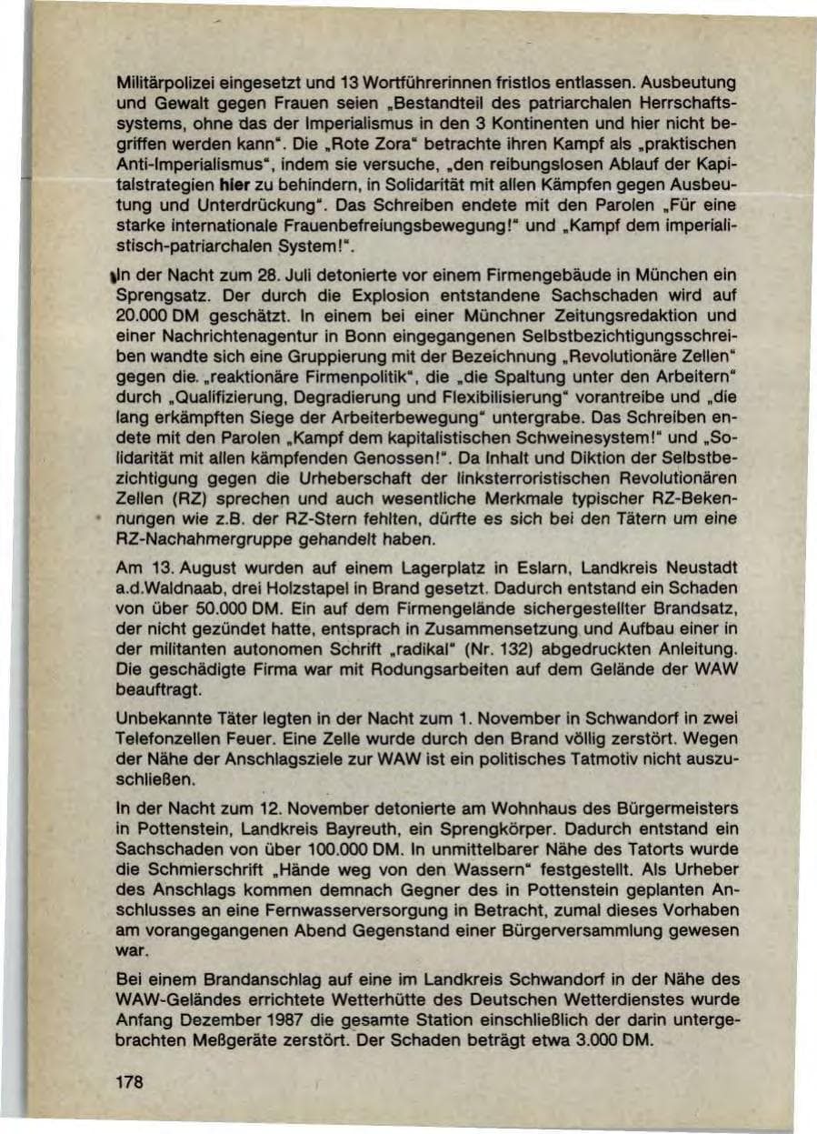 Seite 180 des Verfassungsschutzbericht 1987 Bayern