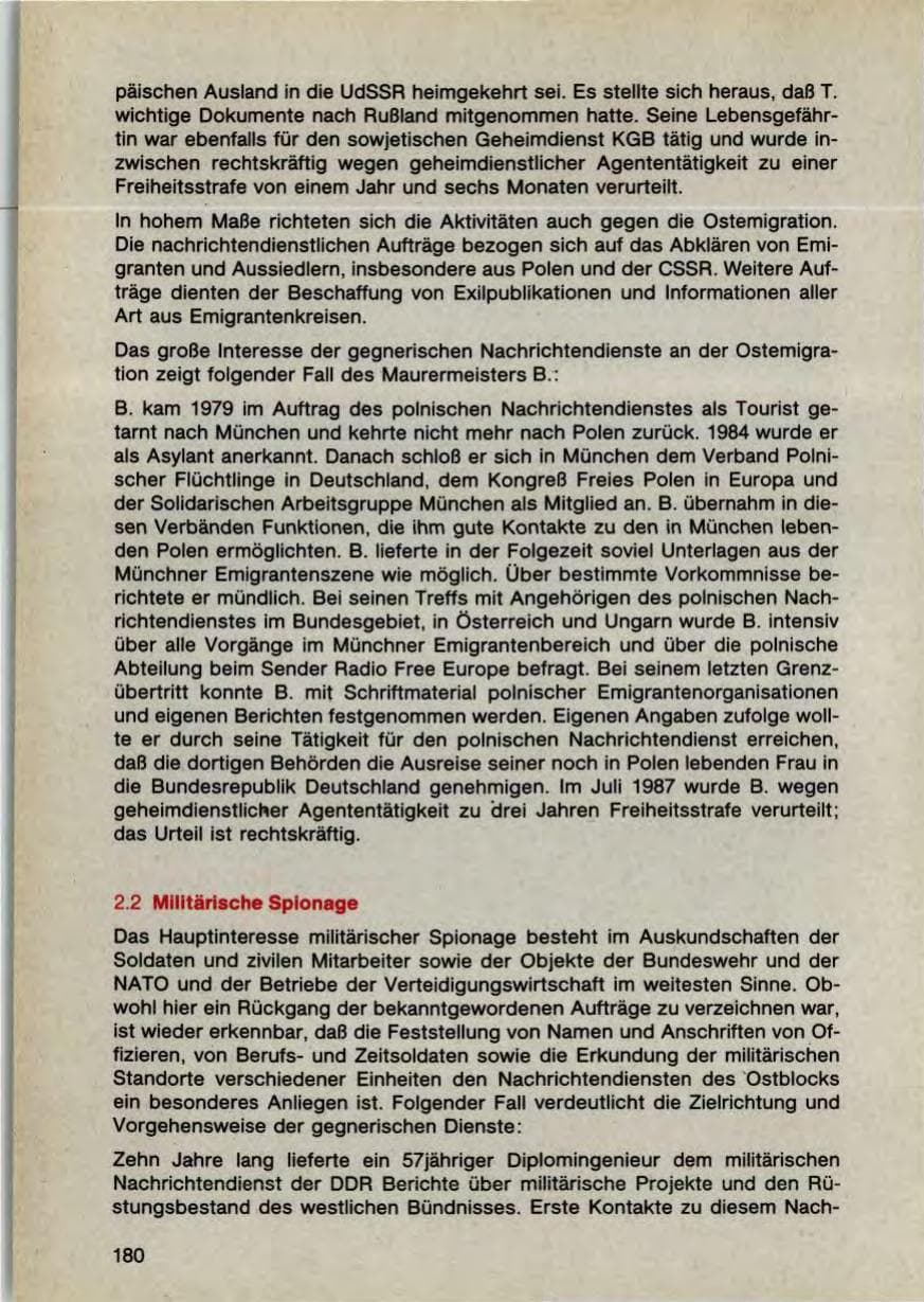 Seite 182 des Verfassungsschutzbericht 1987 Bayern