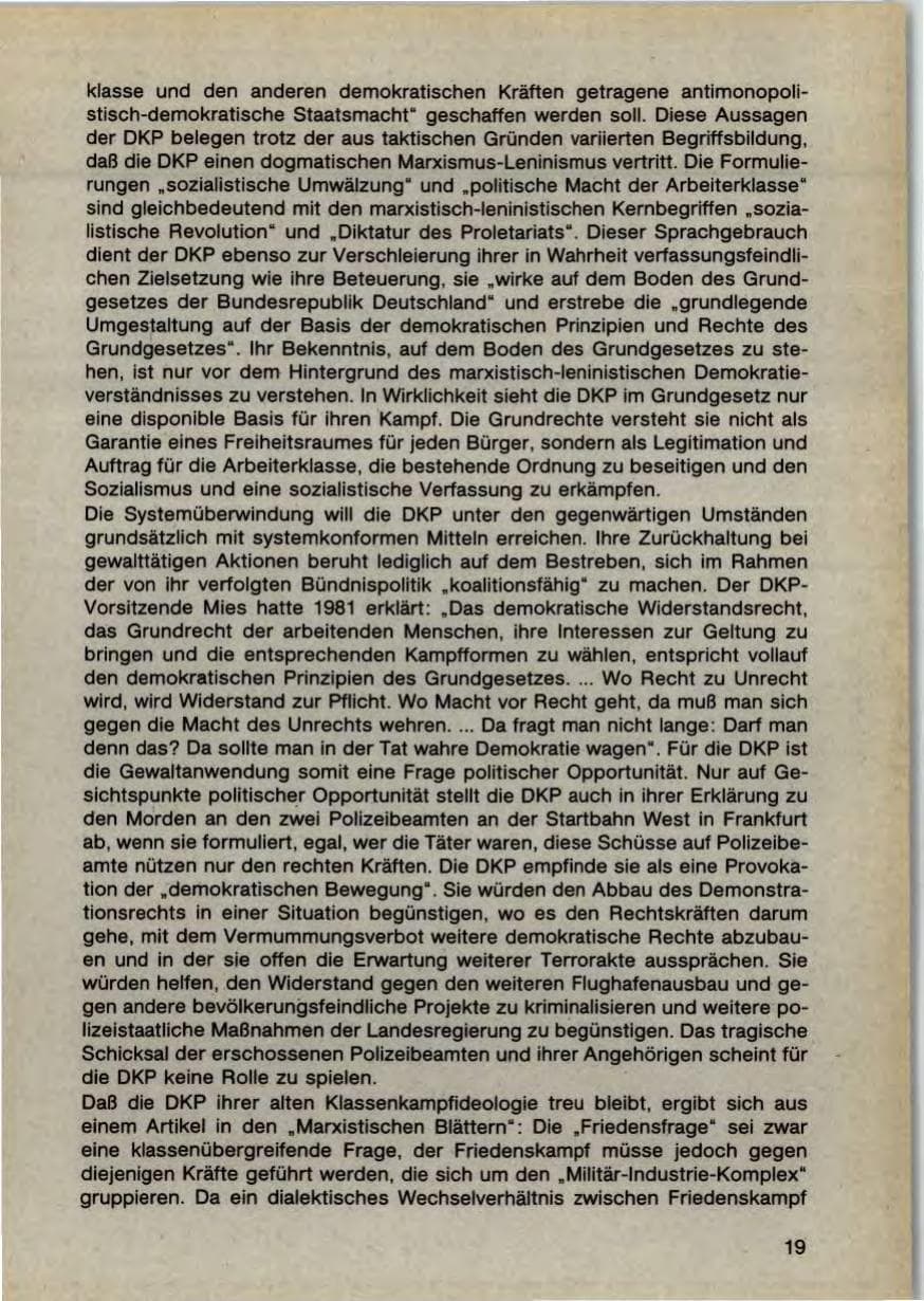 Seite 21 des Verfassungsschutzbericht 1987 Bayern