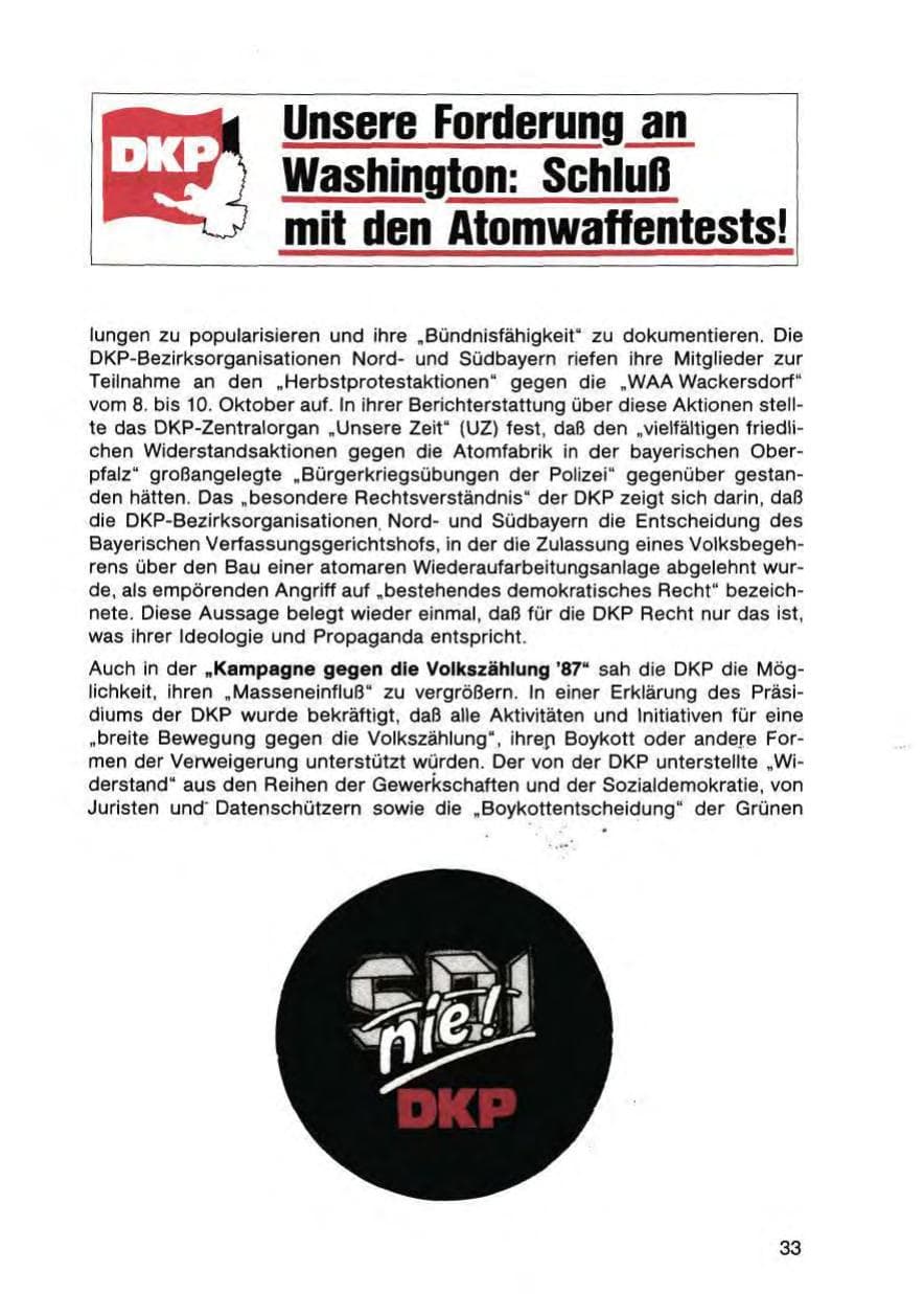 Seite 35 des Verfassungsschutzbericht 1987 Bayern