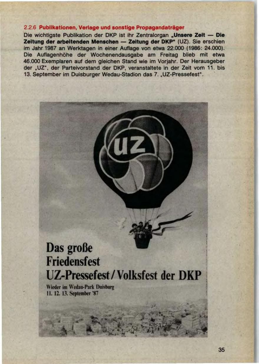 Seite 37 des Verfassungsschutzbericht 1987 Bayern