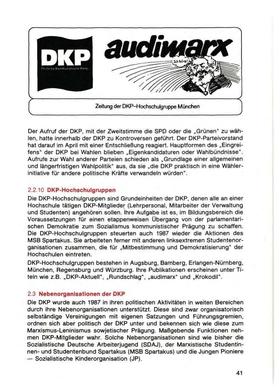Seite 43 des Verfassungsschutzbericht 1987 Bayern