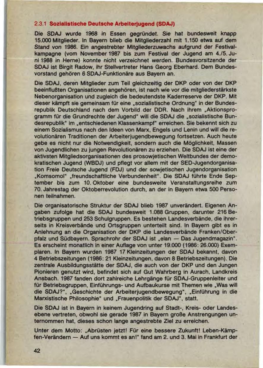 Seite 44 des Verfassungsschutzbericht 1987 Bayern