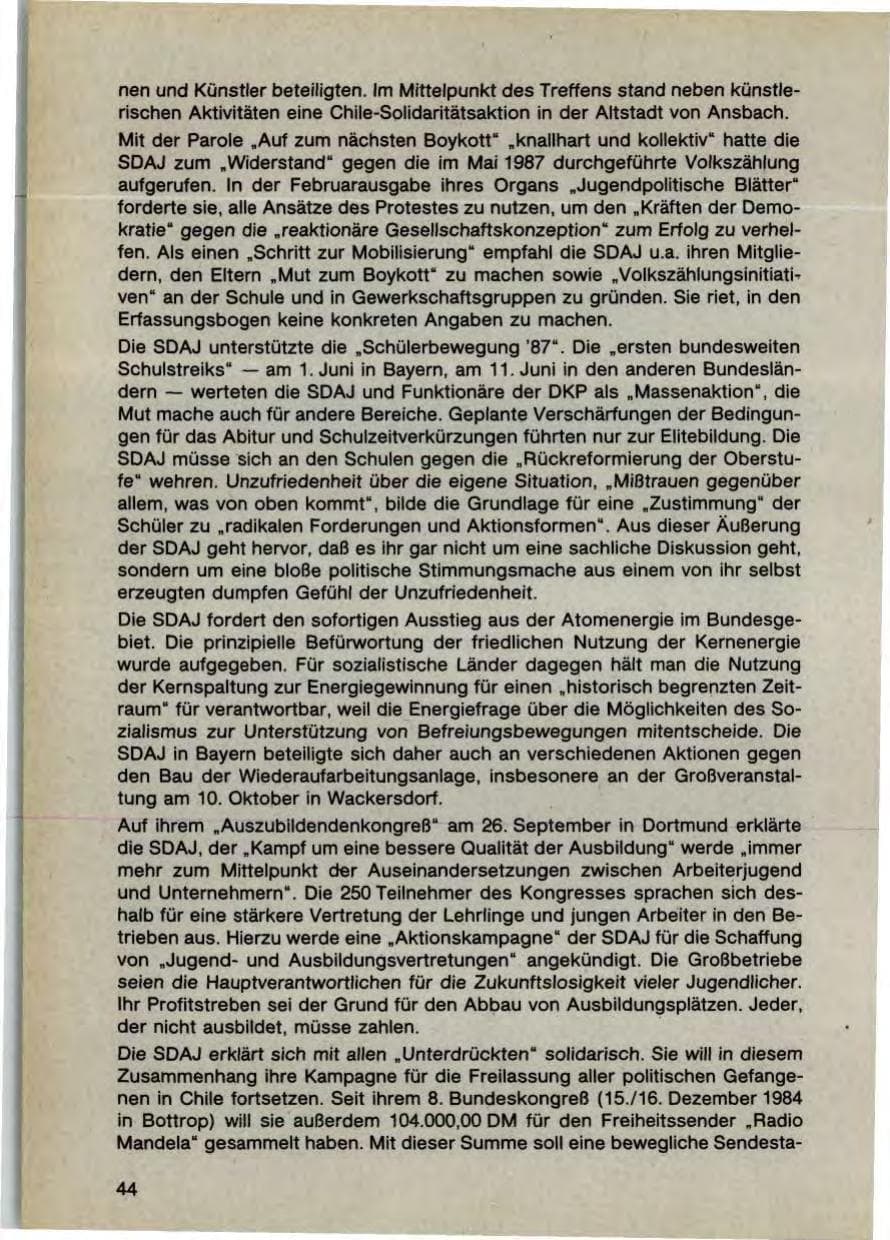 Seite 46 des Verfassungsschutzbericht 1987 Bayern