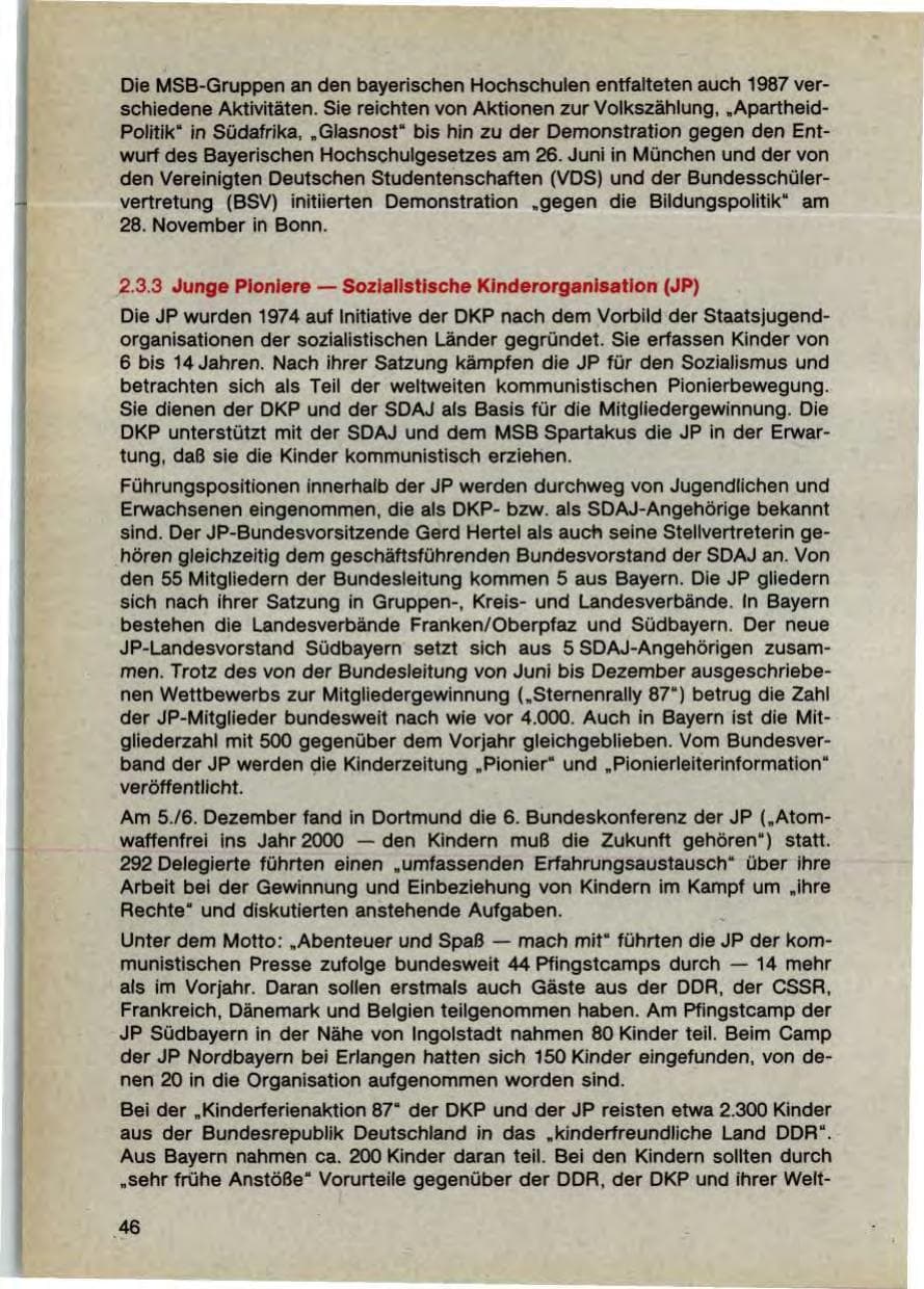 Seite 48 des Verfassungsschutzbericht 1987 Bayern