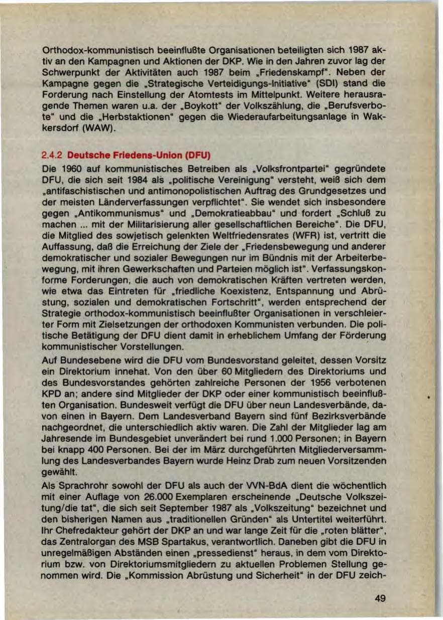 Seite 51 des Verfassungsschutzbericht 1987 Bayern