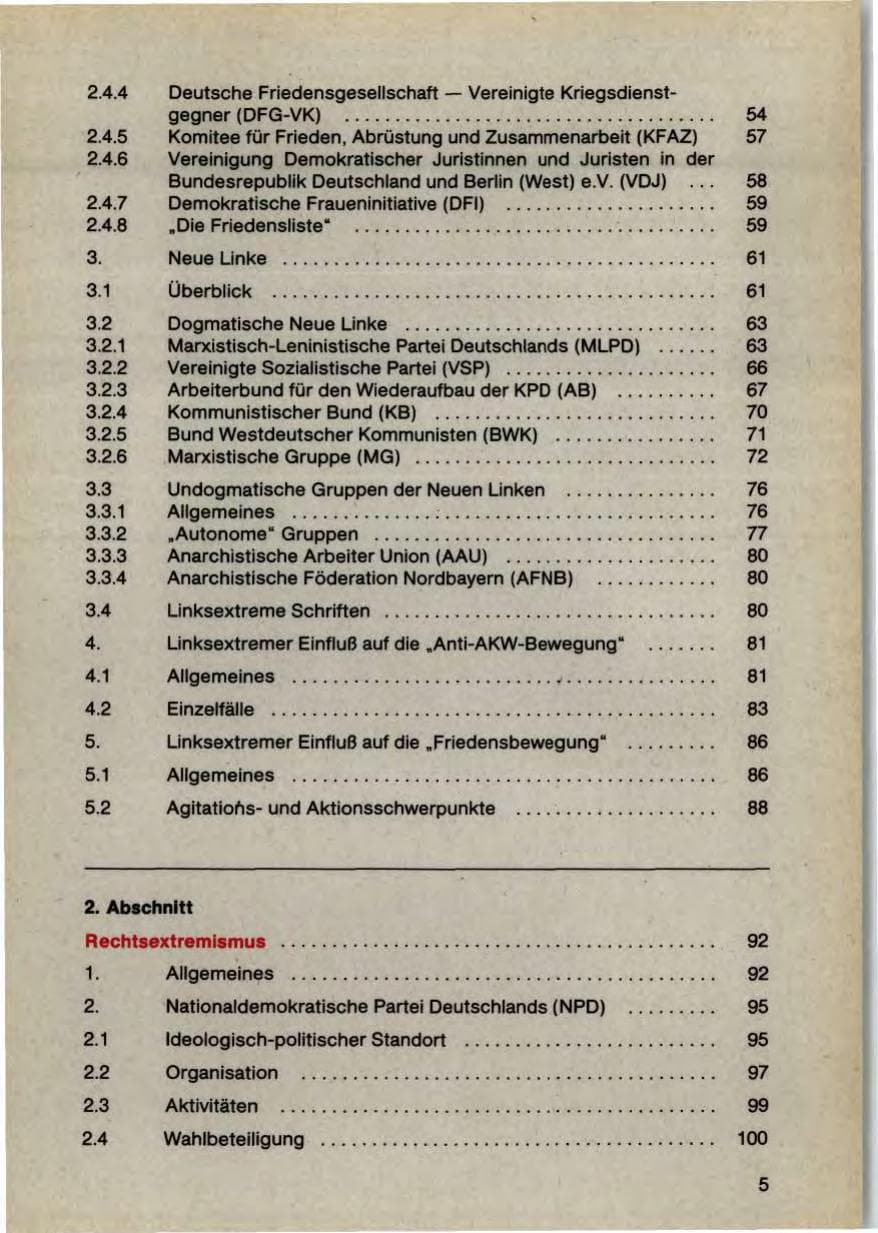 Seite 7 des Verfassungsschutzbericht 1987 Bayern