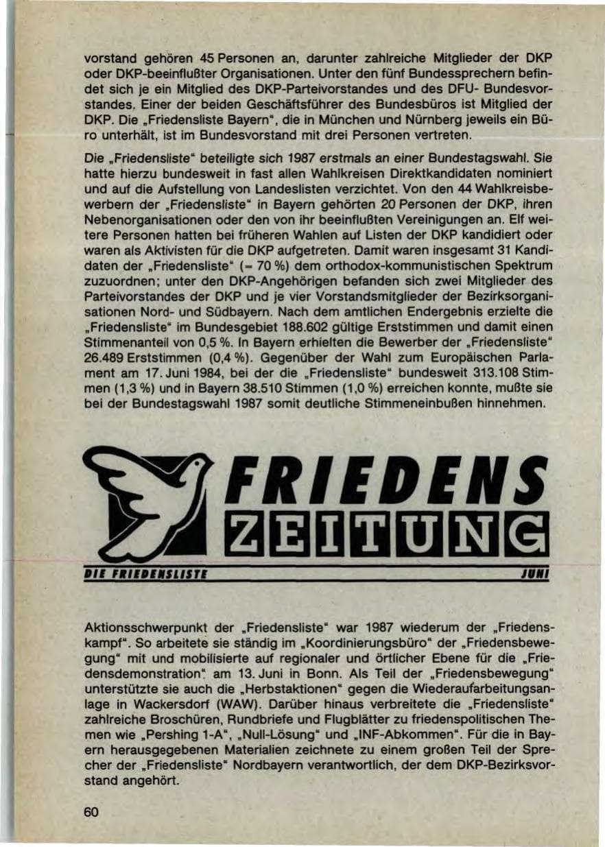 Seite 62 des Verfassungsschutzbericht 1987 Bayern