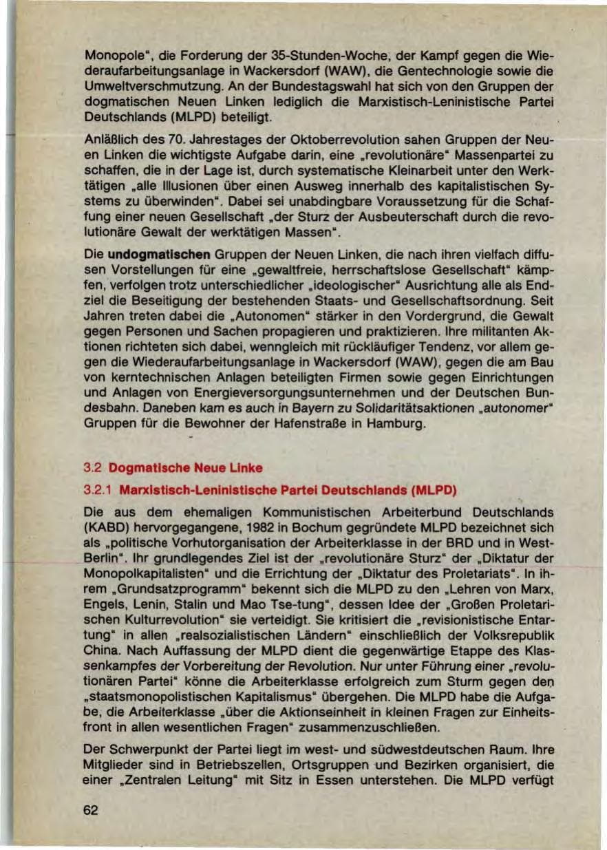 Seite 64 des Verfassungsschutzbericht 1987 Bayern