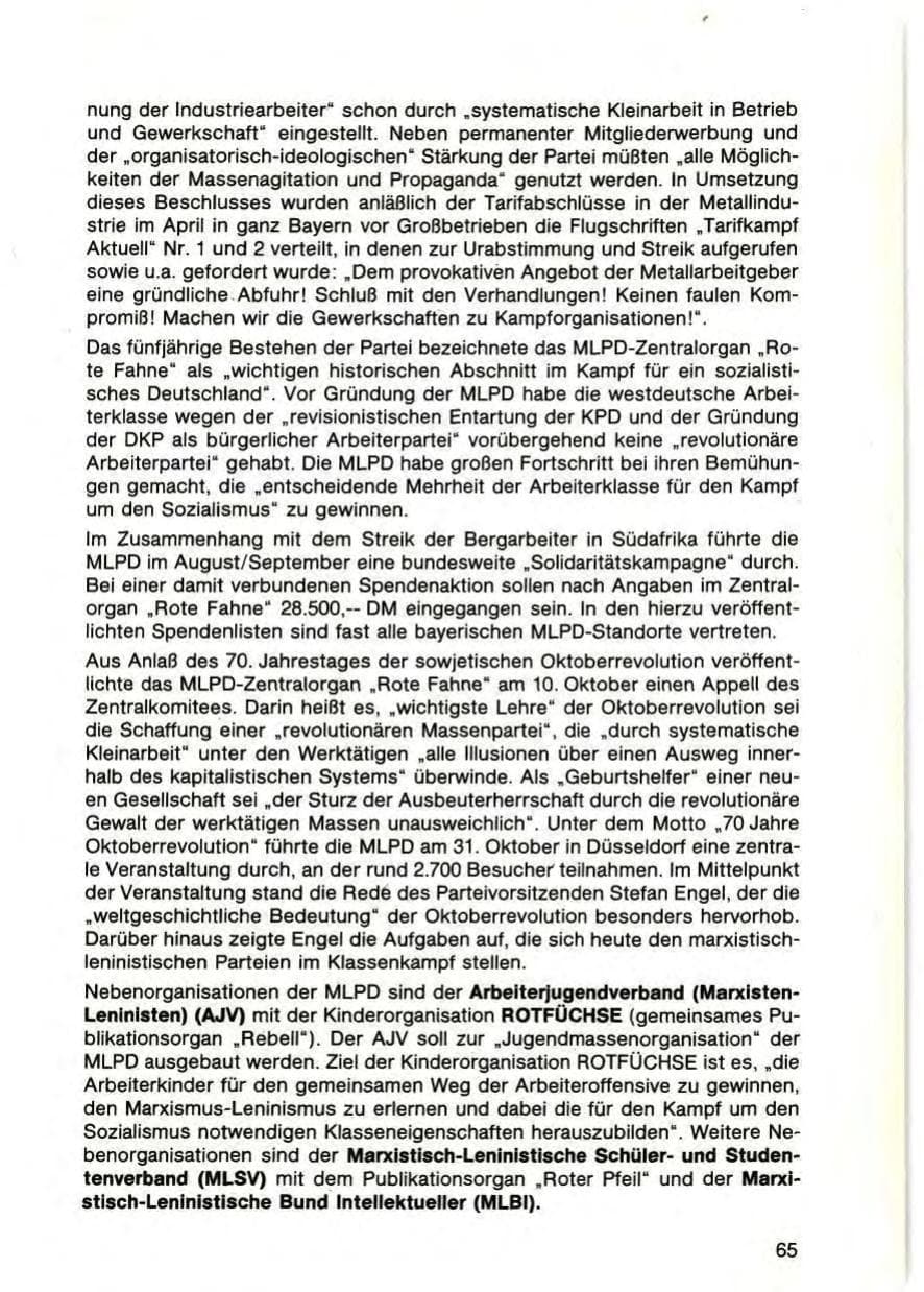Seite 67 des Verfassungsschutzbericht 1987 Bayern