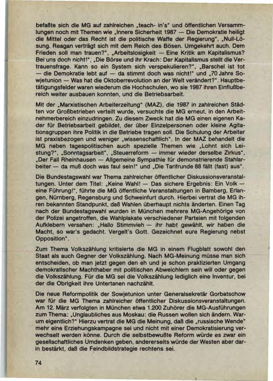 Seite 76 des Verfassungsschutzbericht 1987 Bayern