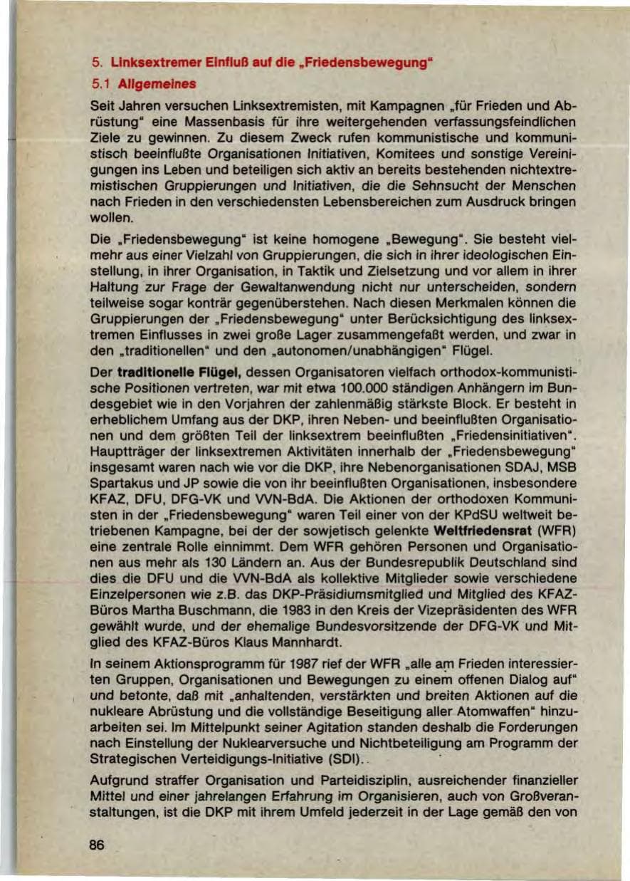 Seite 88 des Verfassungsschutzbericht 1987 Bayern