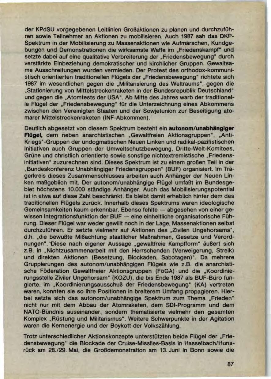 Seite 89 des Verfassungsschutzbericht 1987 Bayern