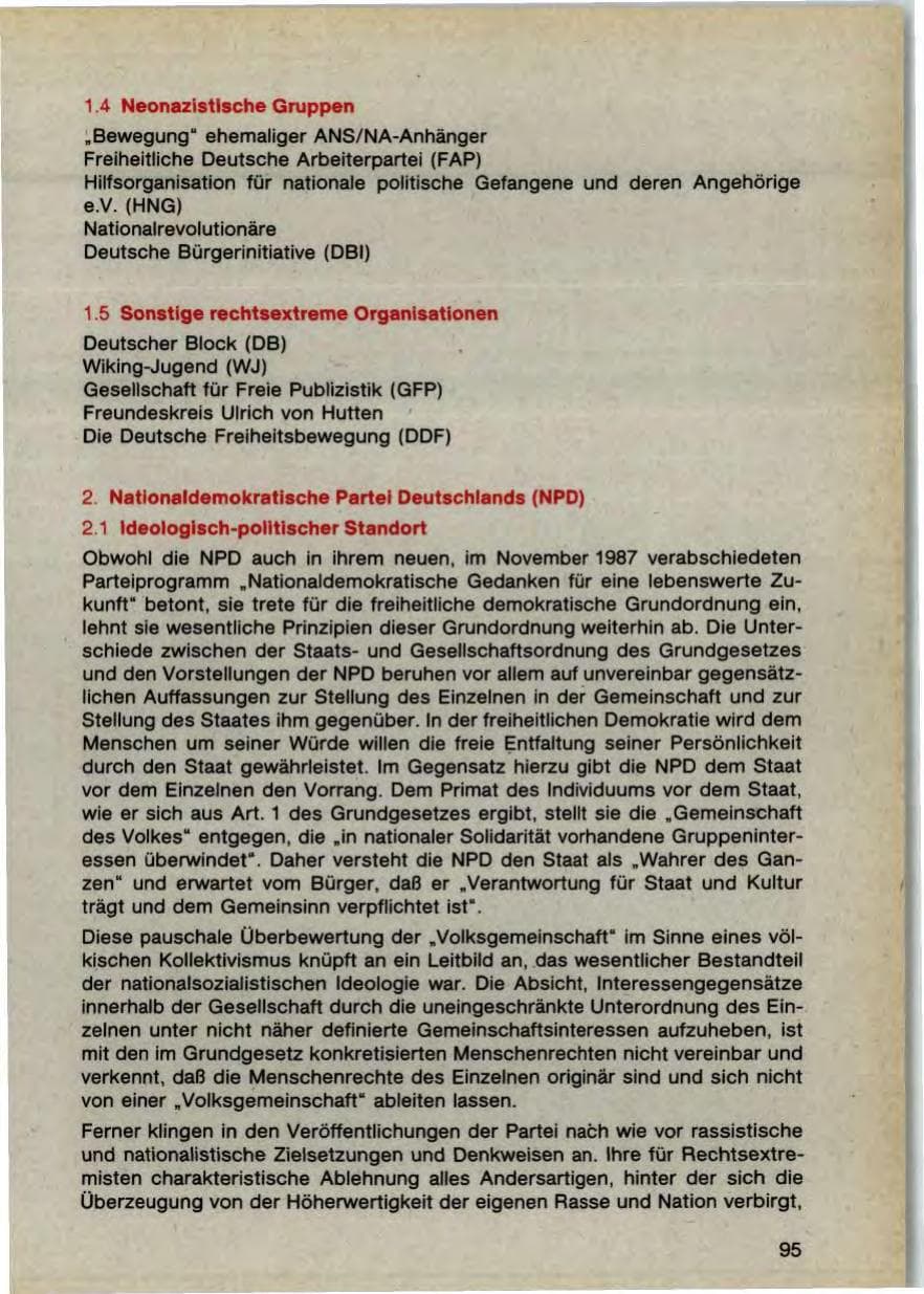 Seite 97 des Verfassungsschutzbericht 1987 Bayern