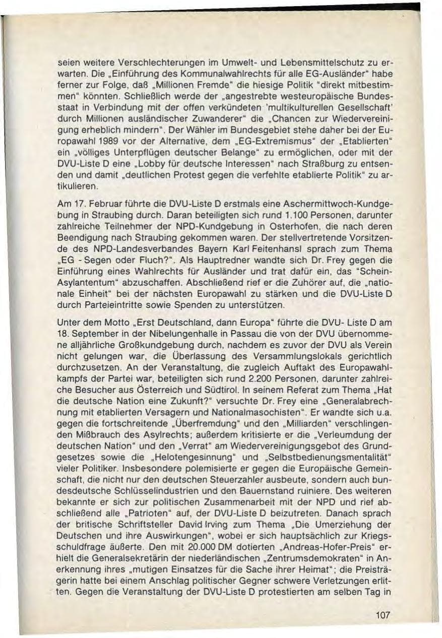 Seite 109 des Verfassungsschutzbericht 1988 Bayern