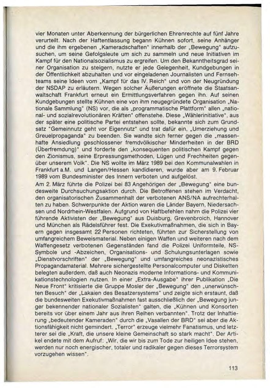 Seite 115 des Verfassungsschutzbericht 1988 Bayern