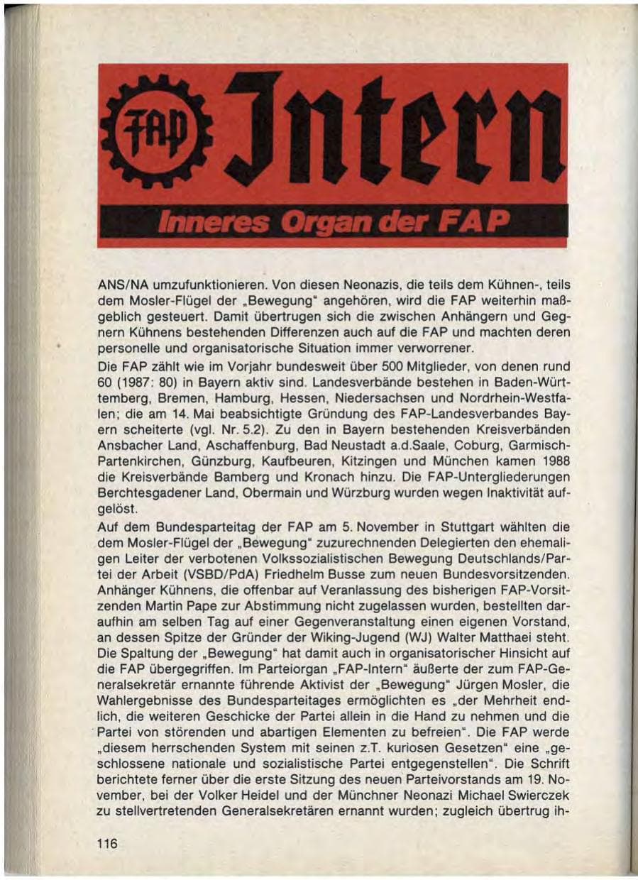 Seite 118 des Verfassungsschutzbericht 1988 Bayern
