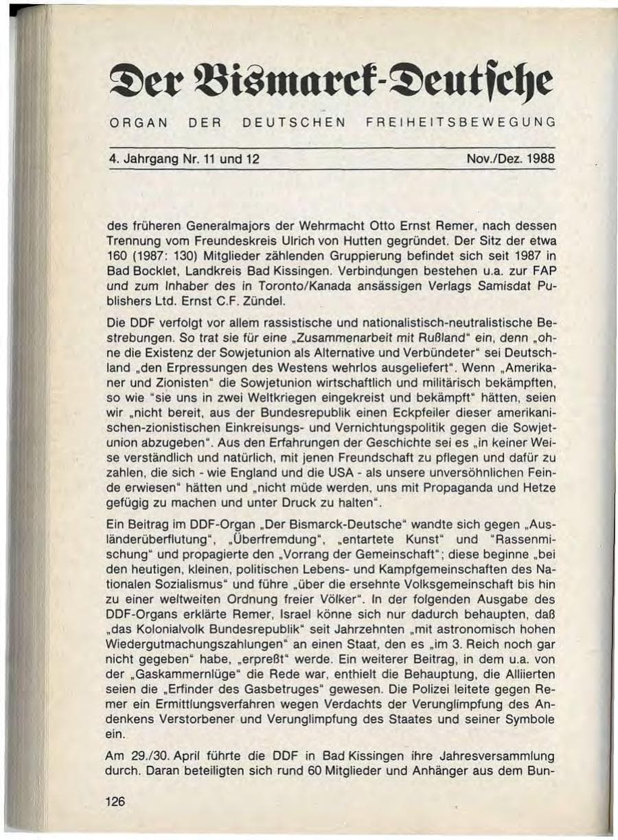 Seite 128 des Verfassungsschutzbericht 1988 Bayern